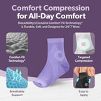 BraceAbility Neuropathy Socks (Pair) - Peripheral Neuritis Compression Diabetic Toeless Foot Sleeves for Nerve Damage Pain in Feet, Ankle Gout, Plantar Fasciitis Relief Brace for Men and Women (L - Black)