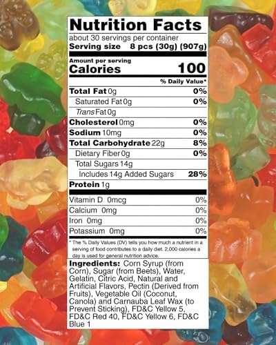 Assorted Flavored Gourmet Gummy Bear Mix - Mega Mix Fruity Gummy Bears Candy - Delicious Soft Textured Assortmet (2 Pound)