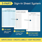 Blue Summit Supplies 125 Patient Sign in Sheets, HIPAA Compliant, Peel Off Adhesive Labels Carbonless 3 Part Forms with, for Privacy in Doctor, Medical, Dental Office, Blue, 125 Pack