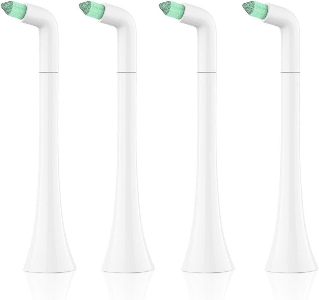 Interdental Replacement Toothbrush Heads for Philips Sonicare Click-on Brush Head System, for Cleaning Braces/Between Teeth/Back Teeth (4-Pack, White)