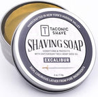 Taconic Shave Excalibur Scent Shaving Soap – Clean Masculine Cologne Aroma – Barbershop Quality Lather Puck with Natural Oils – Smooth Glide – Handmade in USA