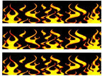 Fire and Flames Edible Cake Border Decoration Strips 3 Pk Orange