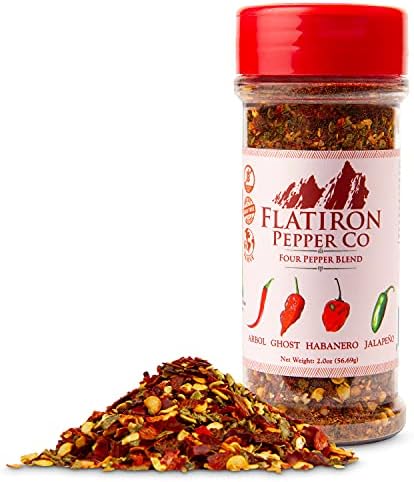 Flatiron Pepper Co - Four Pepper Blend. Premium Red Chile Flakes. Habanero - Jalapeno - Arbol - Ghost Pepper