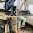 Heavy-Duty One Step Stool with Carry Handle – 4.1" Low Foot Stool, Non-Slip Rubber Platform, 500lb Capacity – Portable Safety Step Stools for Adults, Seniors, Bathroom, Bed, SUV, 17"x13"