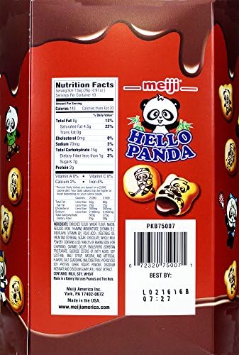 Meiji Hello Panda Family Pack Cookies, Chocolate, 9.1 oz (10 Individual Packets)