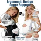 Upgraded Pregnancy Belly Band, Ultra-soft & Cozy Maternity Belly Bands for Pregnant Women, Adjustable Pregnancy Belt with Back Brace Straps for Abdomen, Back & Waist (L)