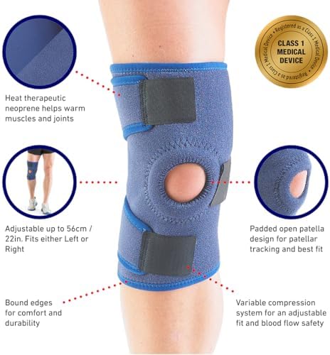 Neo-G Knee Support, Open Patella – Knee Support for Knee Pain Arthritis, Joint Pain Relief, Meniscus tear, runners knee, patella injuries – Knee support for women and men - Adjustable Compression