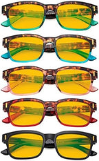 Eyekepper 5-pack Large Frame Reading Glasses - Stylish Reader Eyeglasses for Men Women Reading