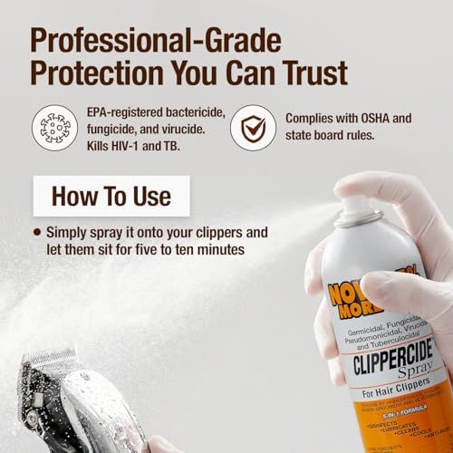 CLIPPERCIDE 5-in-1 Clipper Disinfectant Spray 15oz, 3 Pack | Cleans, Lubricates, Cools, Prevents Rust & Disinfects | Professional Clipper Spray for Barbers, Stylists & Pet Groomers | Made by BARBICIDE