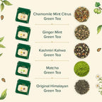 VAHDAM Assorted Green Tea Loose Leaf Tea Gift Set (10 Flavors) | Loose Leaf Green Tea Collection | Includes Himalayan Green Tea Varieties | Packed in Resealable Ziplock Pouches