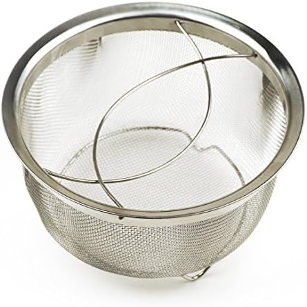 RSVP International Mesh Colander Strainer Basket with Folding Handles, 3 Quarts | For Pasta, Frying, & Salads | Dishwasher Safe | Use in Pressure Cookers | Steaming, Draining & Rinsing