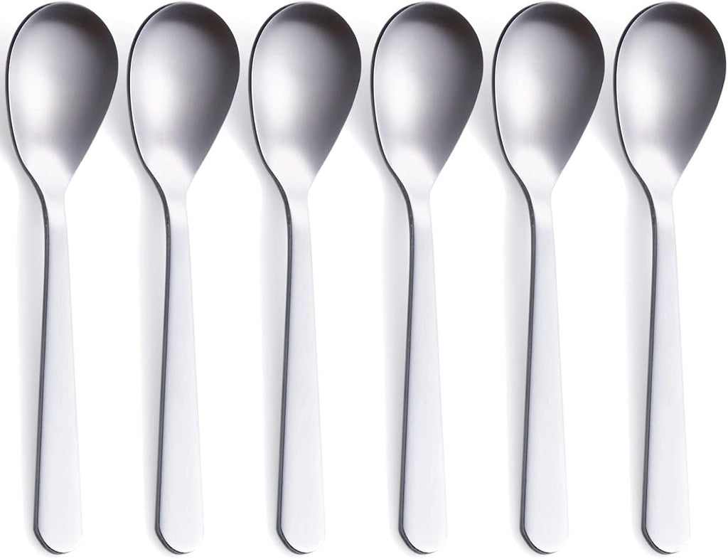 Demitasse Espresso Spoons, Stainless Steel Satin Finish Coffee Spoons, Mini Teaspoons, Sugar Spoons, 4.7-inch, Set of 6, Silver, 6-PIECE, 1
