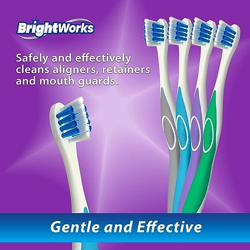 BrightWorks Aligner Brush and Case - Safely and Effectively Cleans and Stores Aligners