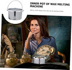FRCOLOR Aluminum Hair Removal Wax Warmer Bowl Compact Wax Melting Tool for Home and Salon Use Durable and Easy to Clean Inner Pot Accessory Diameter Silver