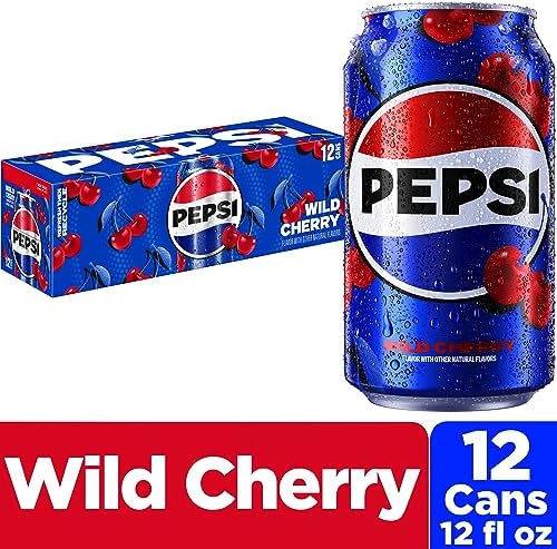 Pepsi Cola Soda, Wild Cherry, 12 Fl Oz Cans (Pack of 12)