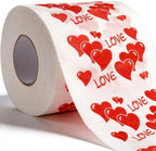 Happy Valentines Day Decorations Gifts for Him Her Mens Women Adult, 3 Ply 150 Sheet Funny Toilet Paper Roll, Red Love Heart Tissue Paper, Friends Bathroom Toilet Themed Party Decorations Favors