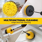 Holikme 8 Piece Drill Brush Attachments Set, Power Scrubber with Extend Long Attachment，Cleaning Supplies for Bathtub, Shower, Grout, Tile(Yellow)