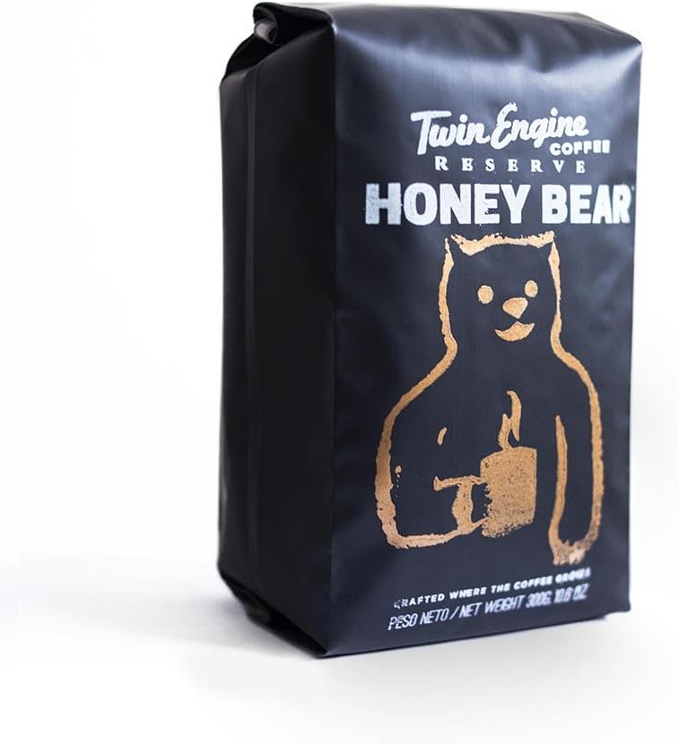 HONEY-BEAR | Black Edition - Dark Roast, Highest Rated Coffee - Limited Edition Whole Bean by Twin Engine Coffee