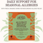 Herbs Etc. Allergy ReLeaf System - Natural Allergy Support for Overall Seasonal Comfort - Non-Drowsy Formula - Fresh Mullein & Organic Eyebright - 30 Count (30 Servings)