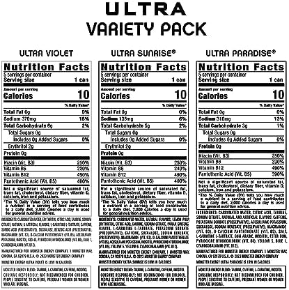 Monster Energy Ultra Variety Pack, POP, Sugar Free Energy Drink, 16 Ounce | Pack of 15