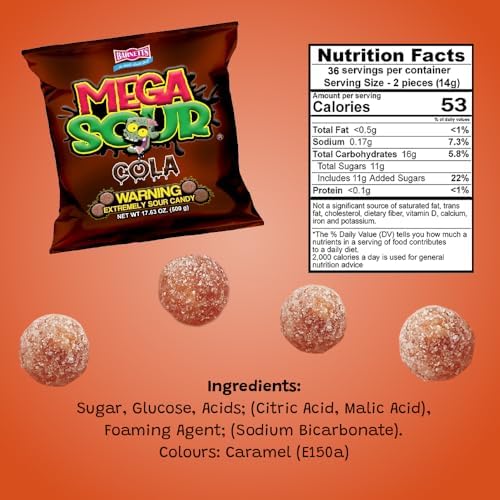 Barnetts Sweets Mega Sour Candy Cola 500g