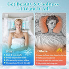 Beauty Pillow - Anti Wrinkle Aging Face Up for Sleeping Upright Back Training Post Eye Surgery Wrinkle Prevention Neck Stabilization Head Positioning (Cooling Fabric)
