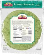 Toufayan Spinach Tortilla Wraps – 3 Pack, 18 Total (9” Wraps) | Soft, Pliable, Vegan, Kosher | Perfect for Sandwiches, Burritos & Meal Prep