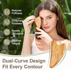 Gua Sha Tool for Face - Natural Facial Massager for Lymphatic Drainage, Jawline Sculpting & Puffiness Reducing, Full-Body Massage Tools for Pain Relief, Mothers Day Gifts(Olive Wood)