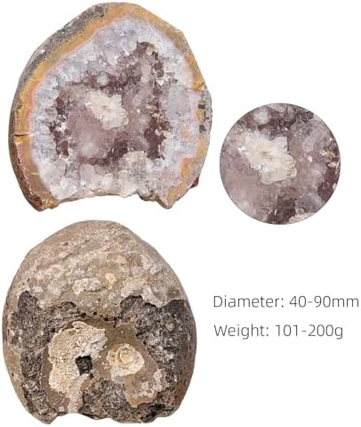 Rockcloud Natural Geode Agate Specimen Irregular Quartz Crystal Cluster Mineral Stone for Home Decoration, 0.22-0.44 lb