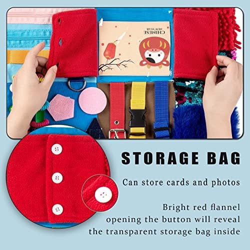 Fidget Blanket for Elderly with Dementia & Alzheimer's, Sensory Activities Mat Anxiety Relief Toys, Portable Lap Pad for Memory Loss, Autism ADHD Calming Gifts, 18-in-1 Busy Board, Mother's Day Gift