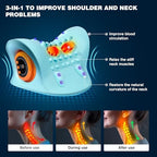 Neck Massager, Neck and Shoulder Relaxer with Heat, 3 Modes, Portable Pillows for Pain Relief and Muscle Relax, 26° Angle Cervical Traction Device for Back, Shoulder