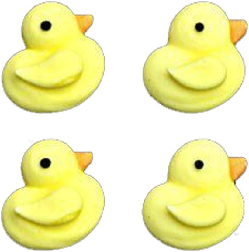 Set of 30 Edible Royal Icing Yellow 7/8" Duck/Ducks Cupcake Decoration Toppers