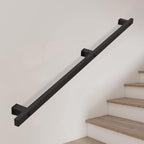 1ft - 20ft Modern Stair Handrail - Complete Kit，Anti-Slip Stair Railing Metal Wrought Iron Staircase Banister Hand Rails for Indoor Outdoor Loft Safety Grab Rail，Black(4ft/120cm)