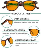 Eyekepper 5 Pack Orange Tinted Reading Glasses Blue Light Blocking Readers Computer Eyeglasses +0.00