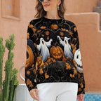 domirica Sweatshirts for Women Floral Printed Long Sleeve Pullover Crewneck Oversized Trendy 2024 Fall Fashion Outfits
