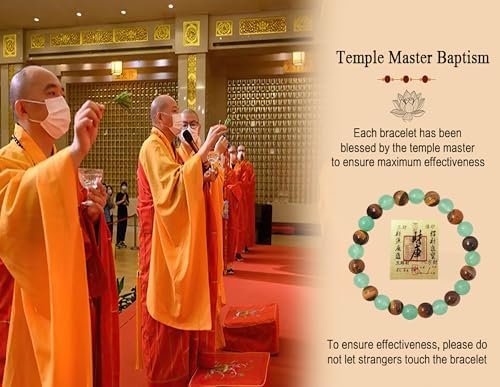 Money Feng Shui Bracelet Golden Tiger Eye & Green Aventurine for Wealth & Luck, Crystal Energy Bracelet for Women men