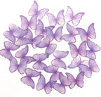 GEORLD Edible Wafer Paper Butterflies Set of 48 Purple Cake Decorations, Cupcake Topper