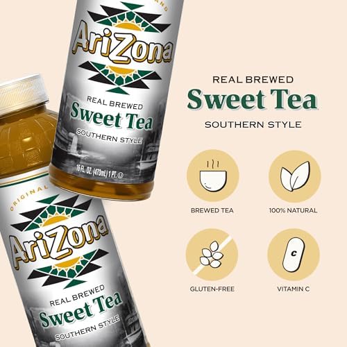 AriZona Southern Style Sweet Tea, Premium Brewed, 16 Fl Oz (Pack of 12)