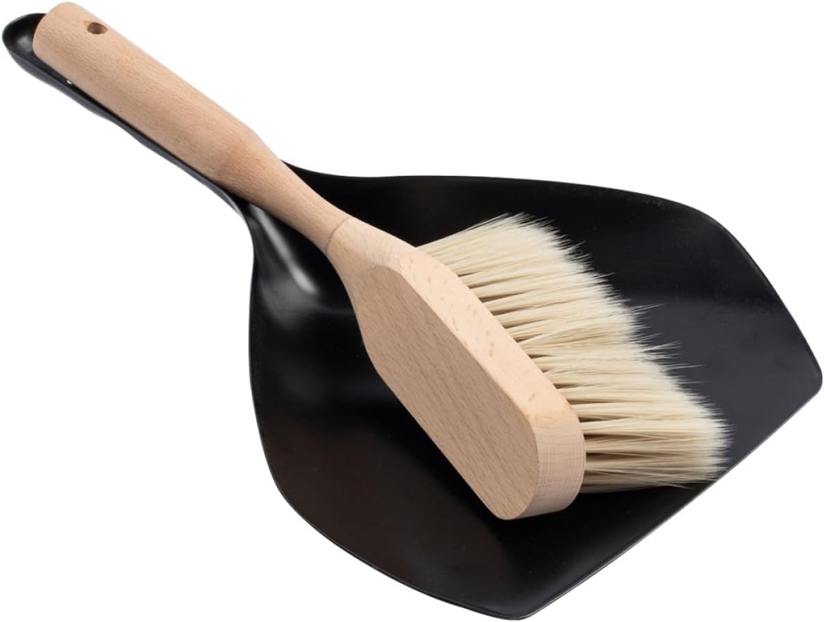ABOOFAN Mini Broom and Dustpan Set with Handles, Portable Household Cleaning Tool, 2pcs Whisk Broom and Dustpan for Desktop and Office Use