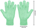 Patelai 2 Pairs Microfiber Gloves for plants Dusting Cleaning Glove Mittens House Cars Blinds Dusting(Blue, Grass Green,Large)