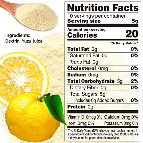 YAMASAN KYOTO UJI Yuzu Juice Powder 50g- Refreshing Yuzu Aroma,Toppings for Cooking, Made in Japan,Sold by Japanese company