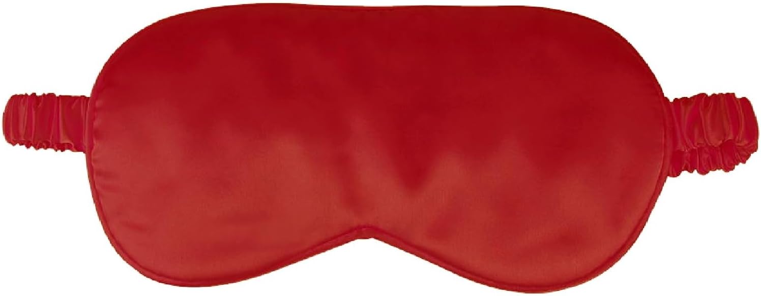 1 Pack Sleep Mask, Silk Eye Mask with Elastic Strap, Blindfold, Soft Silk Sleeping Mask for Girls, Women, Men (Red)
