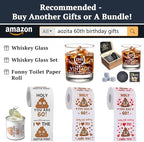 60th Birthday Gifts for Men Whiskey Glass Set - 60th Birthday Decorations, Party Supplies - 60 Year Anniversary, Bday Gifts Ideas for Him, Dad, Husband, Friends - Wood Box & Whiskey Stones & Coaster