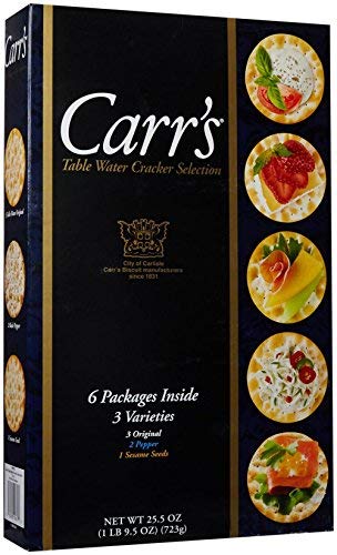 Carr's Table Water Cracker Selection, 6 Packages of 3 Varieties Inside, 1lb 9.5 oz. Box-SET OF 2
