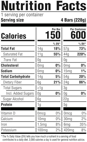 SO DELICIOUS Dessert Coconut Milk Bar Mini Chocolate Vanilla No Sugar Added, 2.3 Fl Oz, 4 Count
