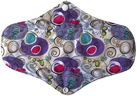 MUMBABY 6 Pieces 25.4cm (10 inch) Regular Charcoal Bamboo Mama Cloth/Menstrual Pads/Reusable Sanitary Pads (White, M)