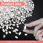Twdrer 2lb/950g Small Natural White Clear Irregular Shaped Crystal Quartz Rock Tumbled Chips Crushed Stone Healing Reiki Crystal Gemstones for Garden Aquarium Vases Plants Decoration