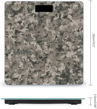 Army Digital Camouflage Scale for Body Weight Highly Accurate Digital Bathroom Body Scale Bright LCD Display & Large Clear Numbers Tempered Glass Safe Rounded Corners for Home Use