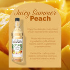 Monin - White Peach Syrup, Juicy Ripe Peach Flavor, Perfect for Cocktails, Mocktails, Iced Teas, & Smoothies, Gluten-Free, Non-GMO (1 Liter)