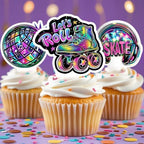 48 Pcs Roller Skate Cupcake Toppers Roller Skate Party Decorations Skating Birthday Party Favors